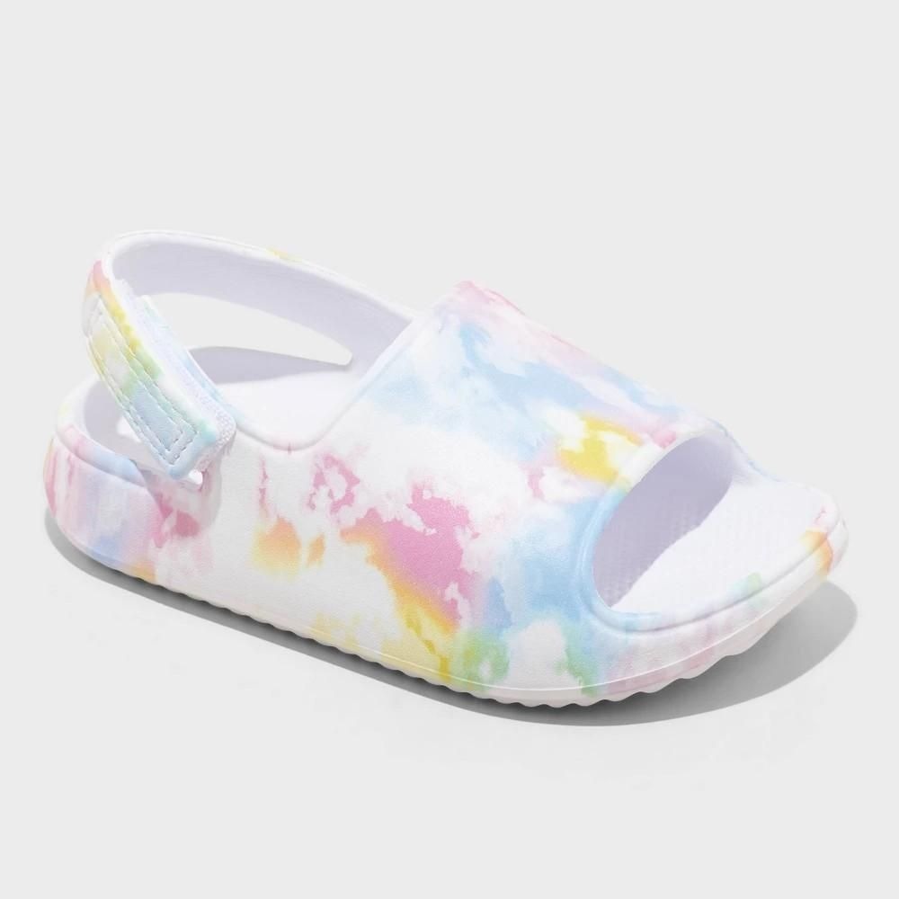 Cat & Jack Toddler Beck Footbed Sandals Tie Dye Hook Loop Size 9T